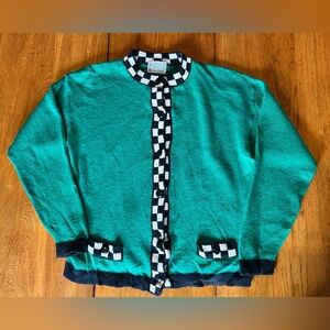 Vintage Pendleton Wool Cardigan Sweater 80s Small